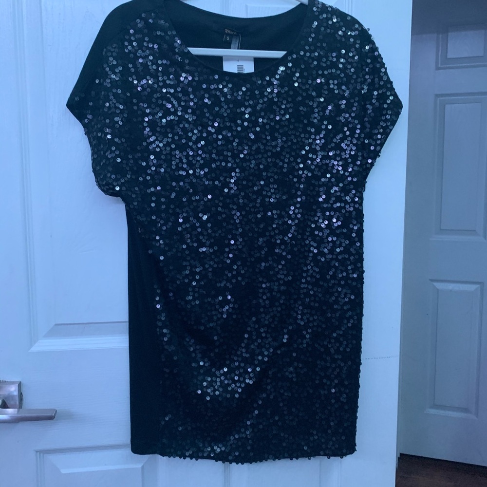 The Arrangement Black Sequins Top